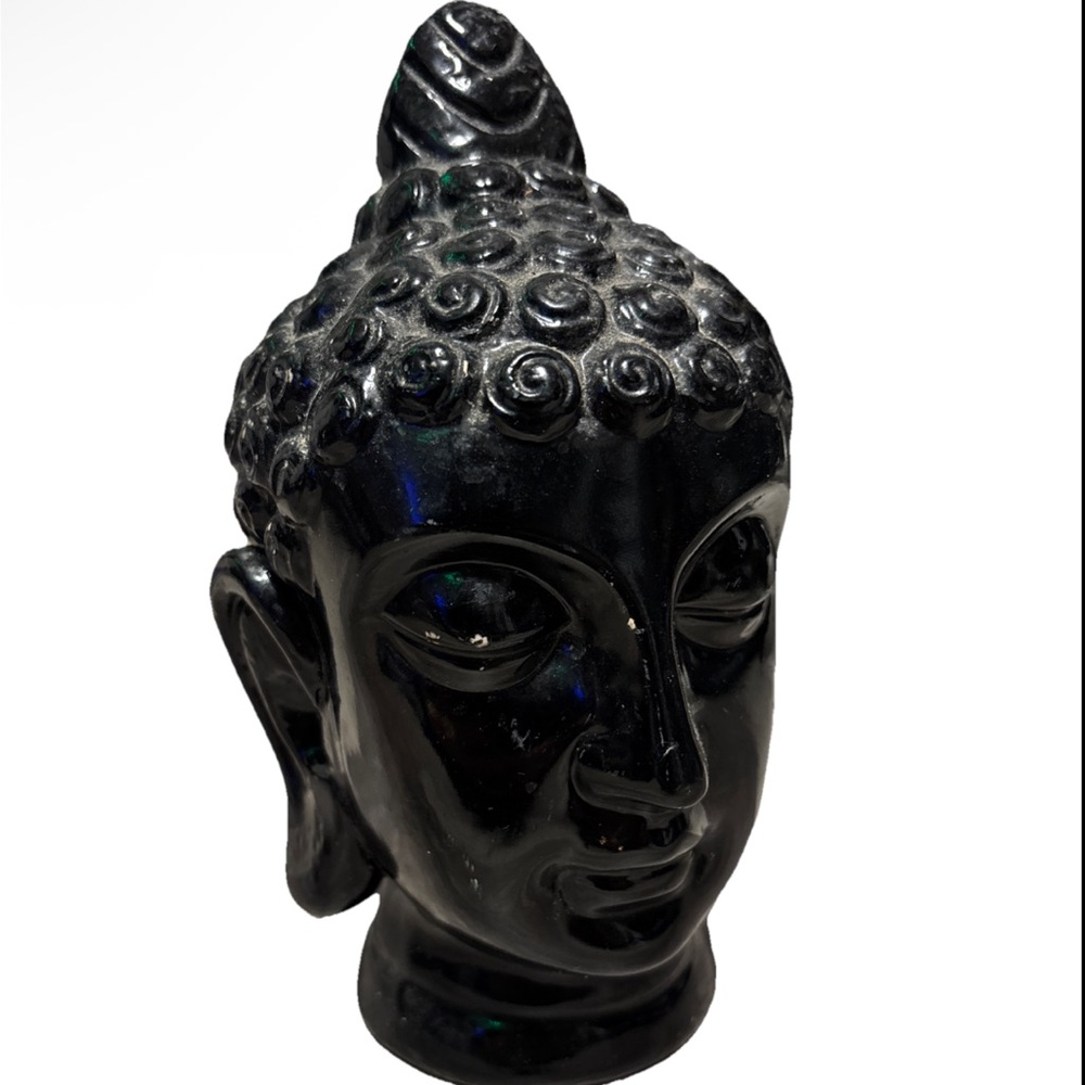 Black Buddha Head Sculpture